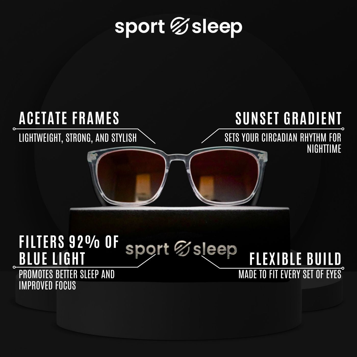 Sport Sleep Sunset Blue Light Blocking Glasses
