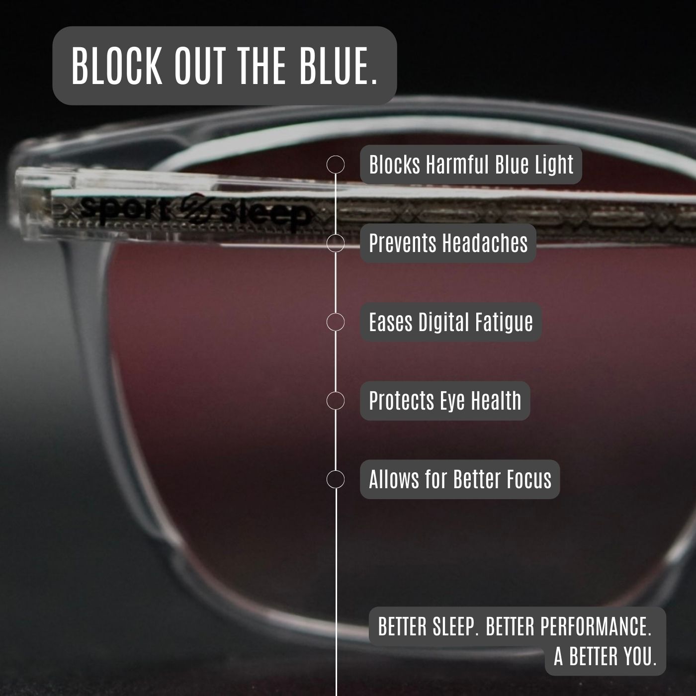 Sport Sleep Sunset Blue Light Blocking Glasses